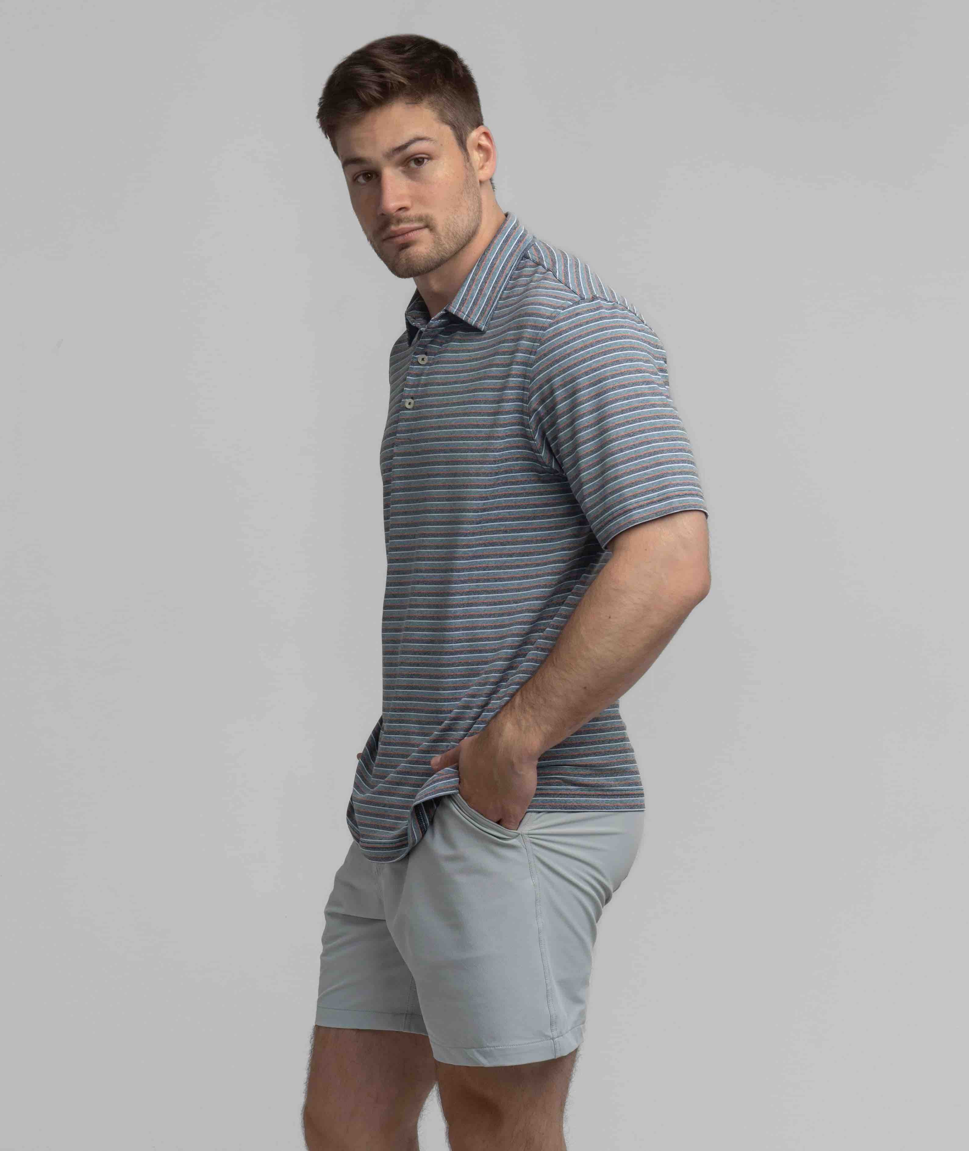 Cahaba Heather Stripe Polo