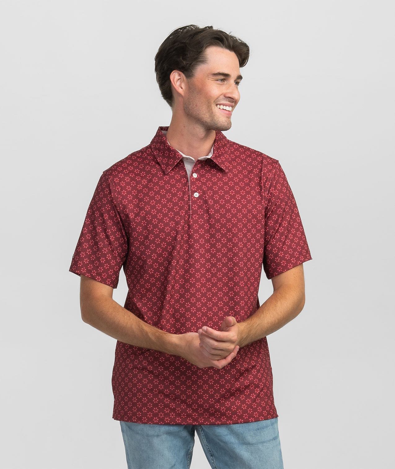 Down Set Hut Printed Polo