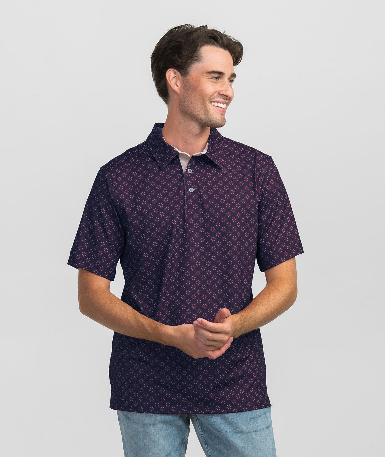 Down Set Hut Printed Polo