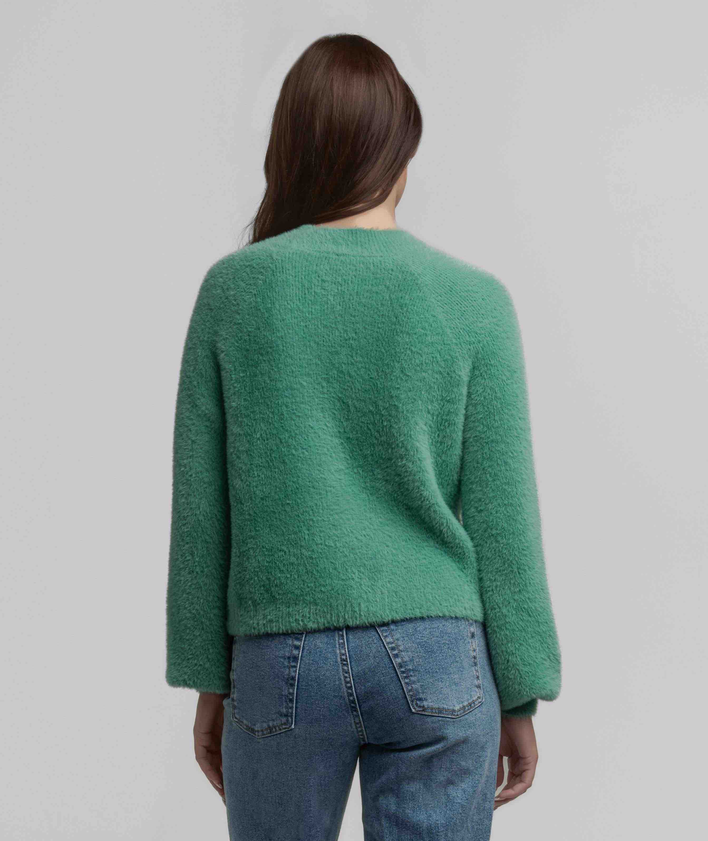 Feather Knit Mockneck Sweater