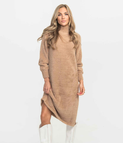 Turtleneck Midi Sweater Dress