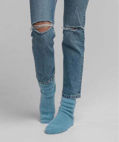 Ribbed Feather Knit Socks