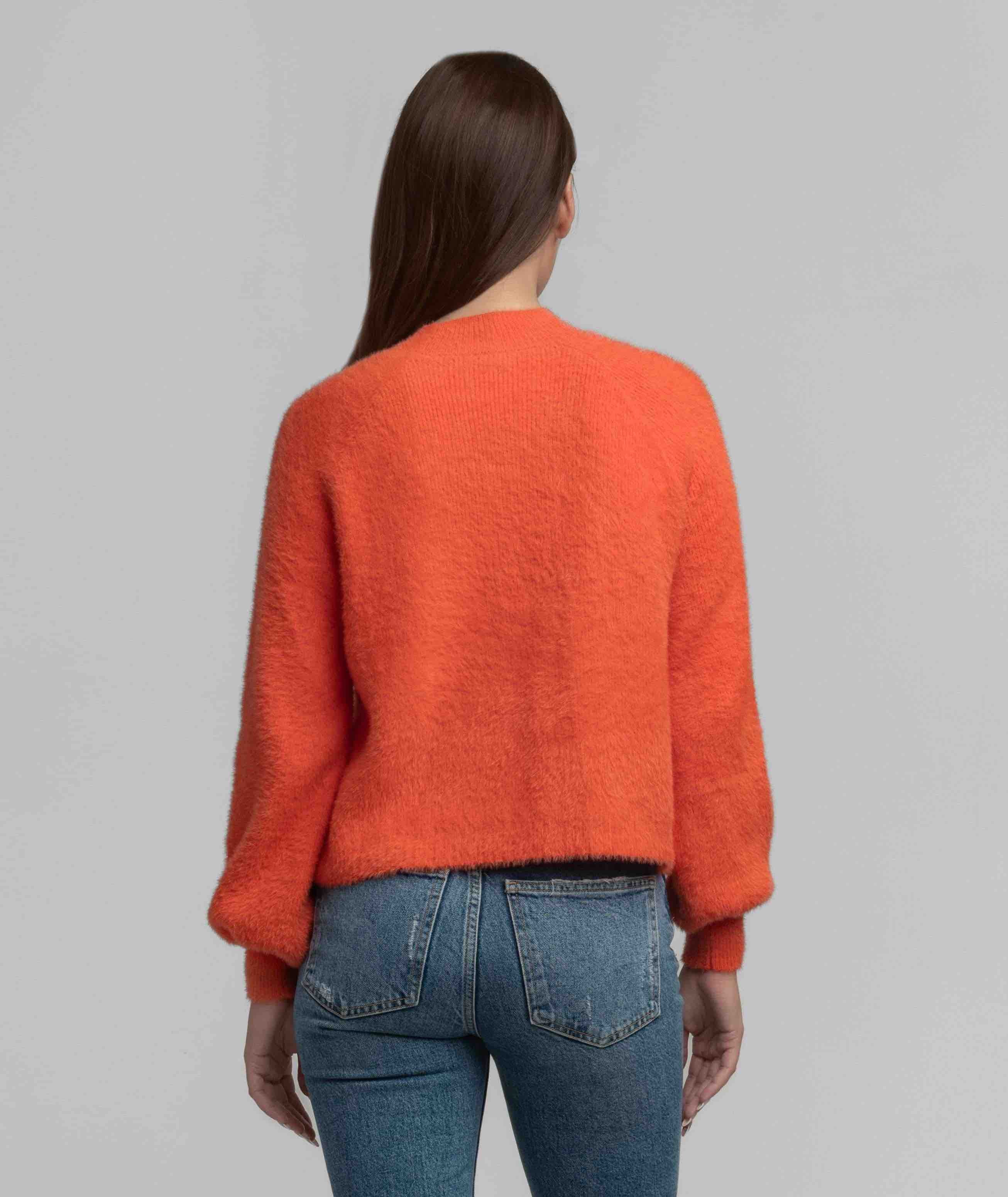 Feather Knit Mockneck Sweater