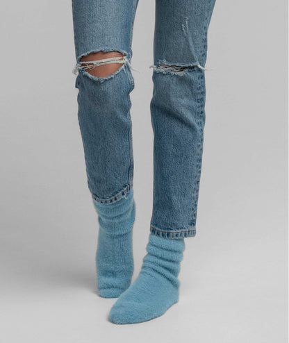 Ribbed Feather Knit Socks