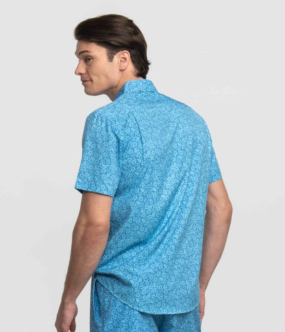 Blue Blooms Baja Shirt
